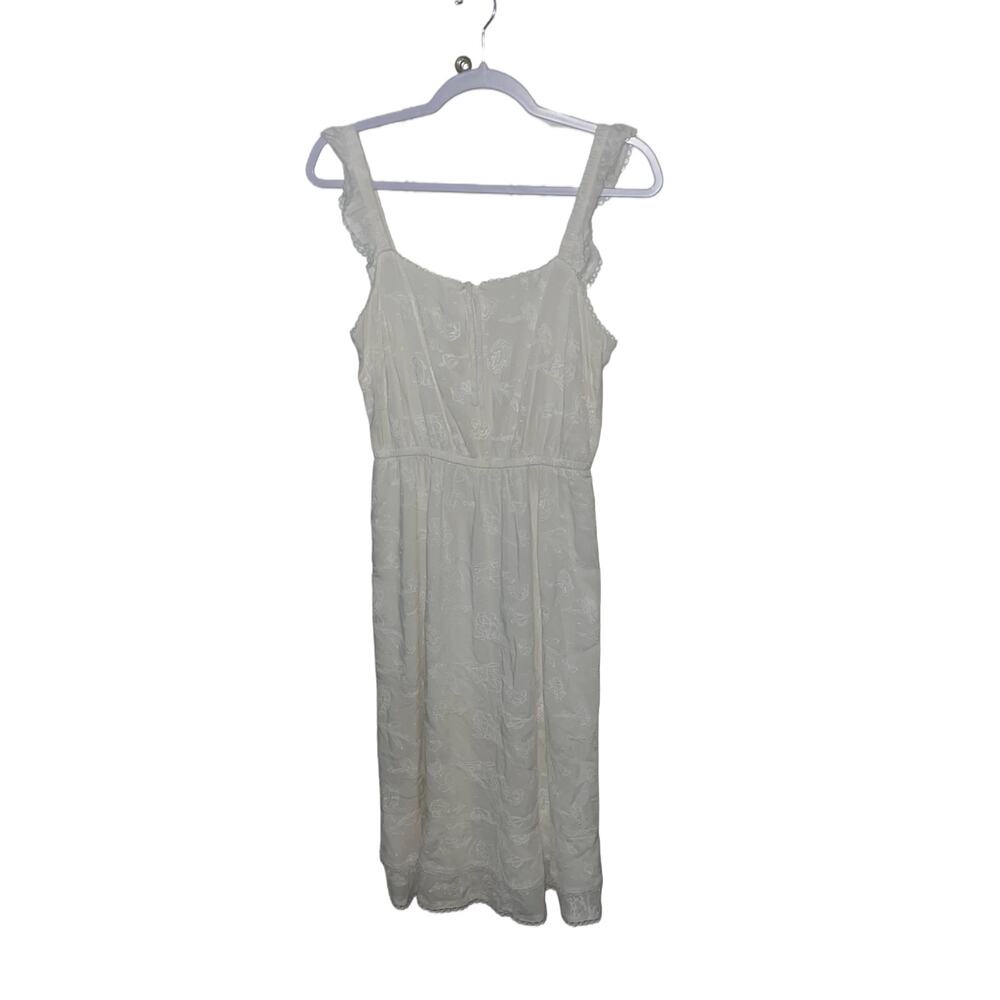 Cupcakes & Cashmere Embroidered White Floral Midi Dress Size Small